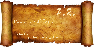 Papszt Rózsa névjegykártya