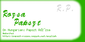 rozsa papszt business card